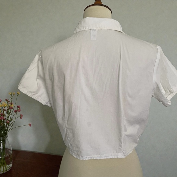 American Apparel Classic White Button-Down Shirt Sz XS/S - Picture 6 of 14